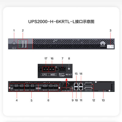 Rede de computadores Huawei UPS2000-A-10KTTL 10KVA-10KW Bateria externa 19 polegadas