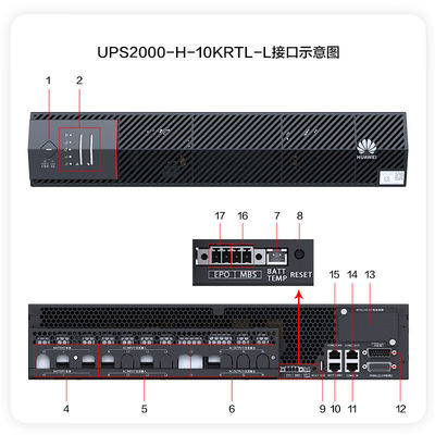 Rede de computadores Huawei UPS2000-A-10KTTL 10KVA-10KW Bateria externa 19 polegadas