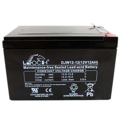 Bateria Leoch DJW12-12 12V12Ah Bateria de chumbo-ácido para comunicação e backup duradouro